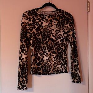 Long sleeve, cheetah print shirt, small
